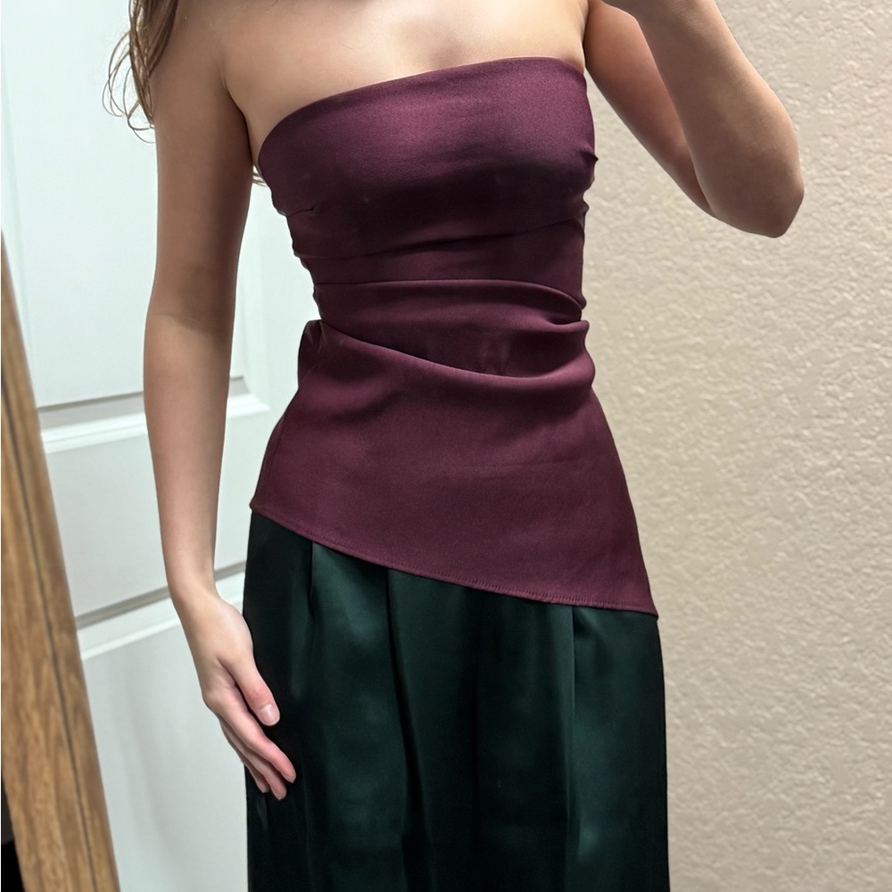 Zara Deep Purple burgundy  Strapless Top size small and extra small